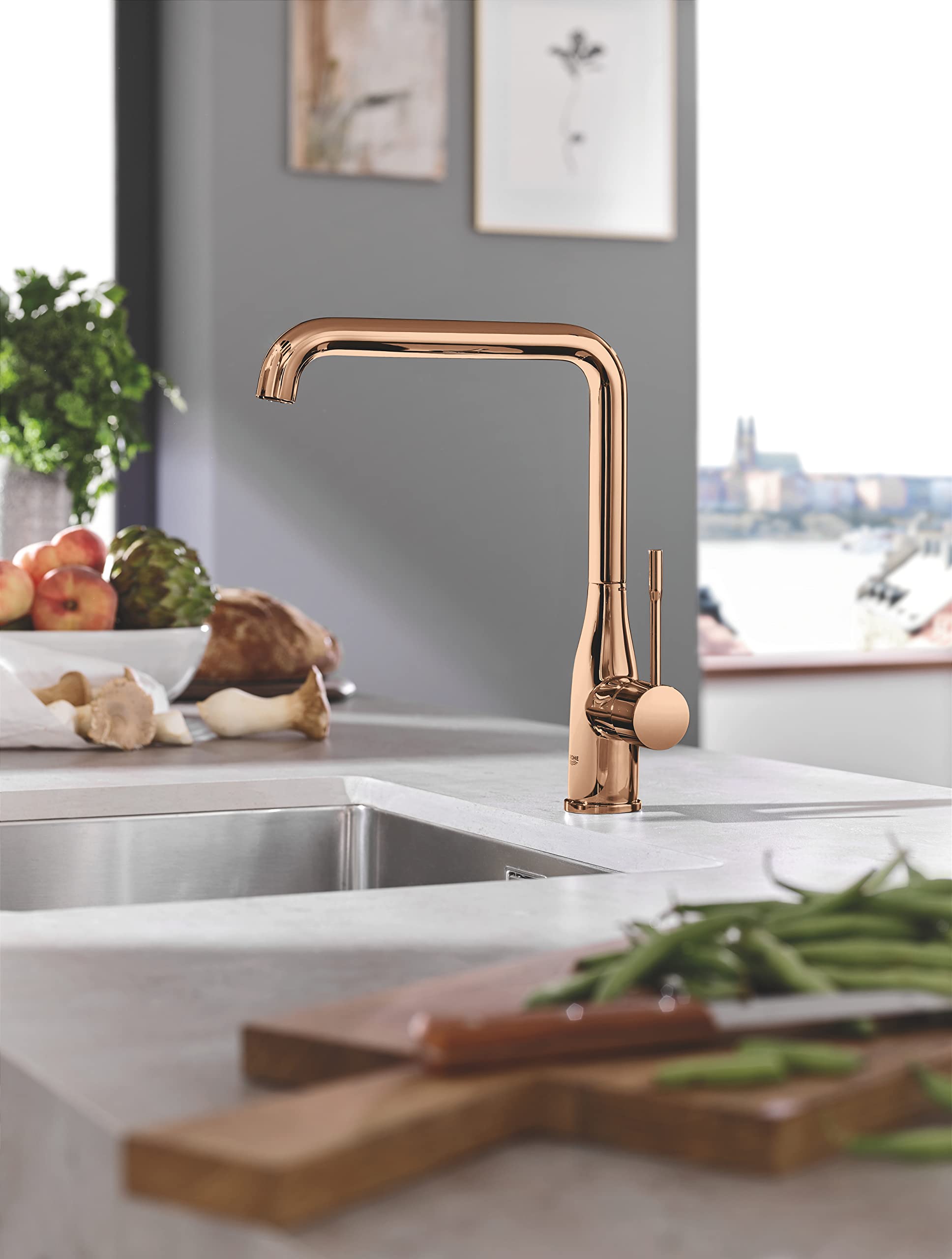 Amazon | GROHE 30269 DA 0 |シングルレバーキッチンエッセンス暖かい